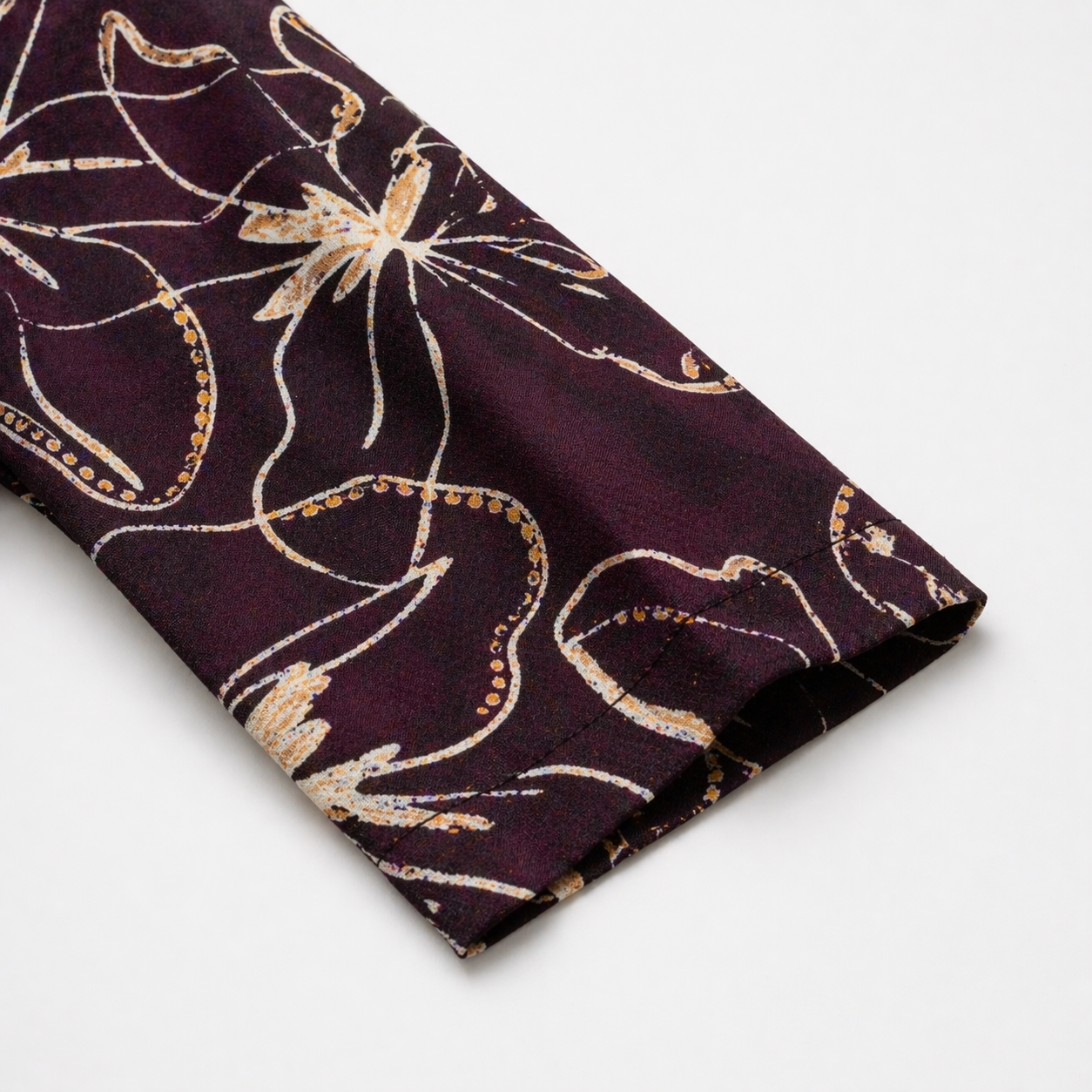Bazaario Burgundy Botanical Print Top - Comfort Fit Ethnic Fusion