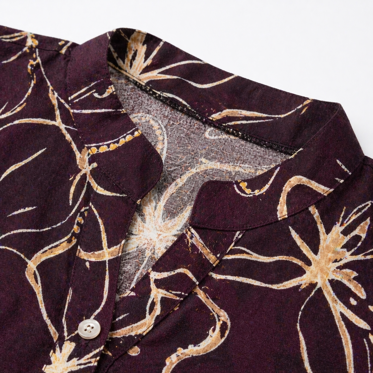 Bazaario Burgundy Botanical Print Top - Comfort Fit Ethnic Fusion