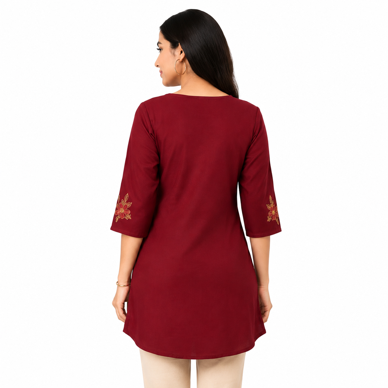 Deep Maroon Embroidered Kurta