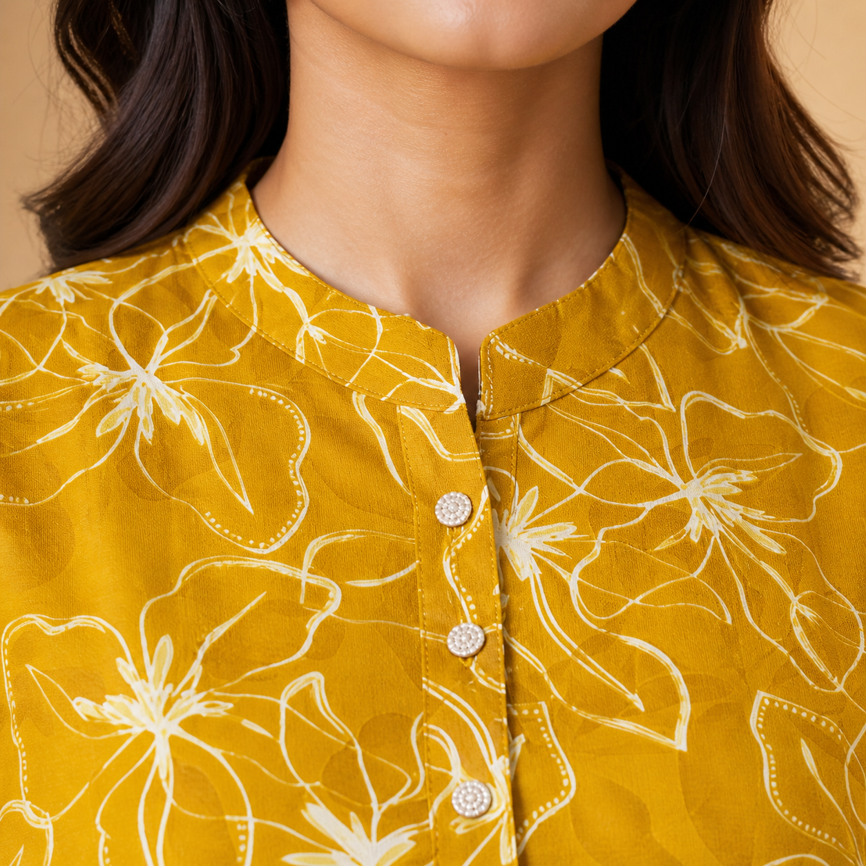 Mustard Yellow Floral Tunic