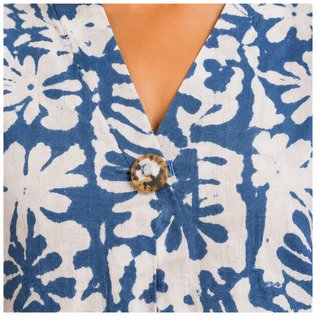 Women’s Blue Floral Printed Peplum Top | Casual Stylish Floral Top