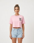 I Am So Sweet" Pink Graphic Crop Top