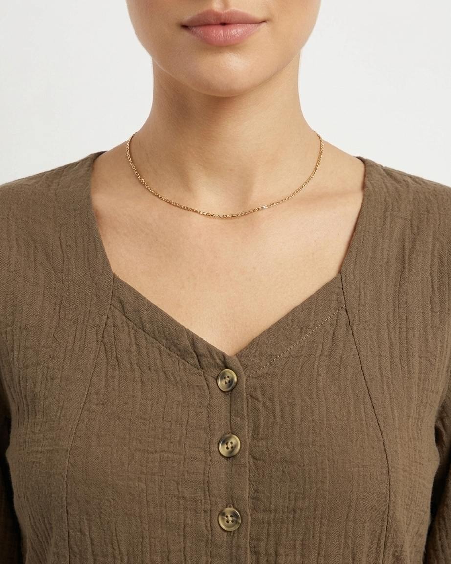 Coffee Brown Textured Peplum Top
